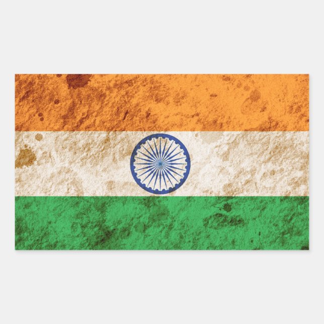 Rugged Indian Flag Rectangular Sticker (Front)