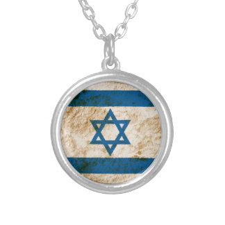 Rugged Israeli Flag Silver Plated Necklace