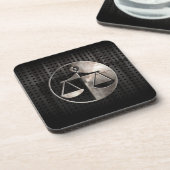 Rugged Justice Scales Drink Coaster (Left Side)