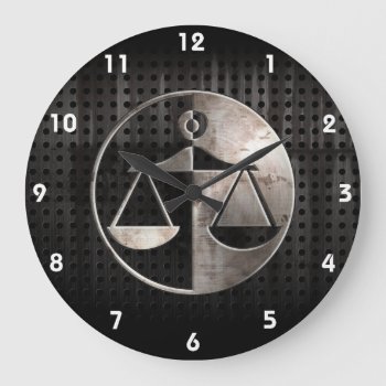 Rugged Justice Scales Large Clock by TradeWare at Zazzle