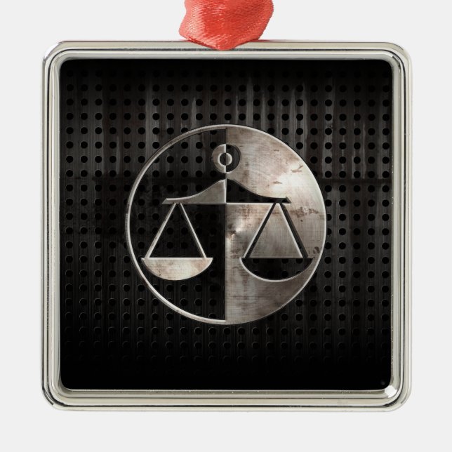 Rugged Justice Scales Metal Ornament (Front)