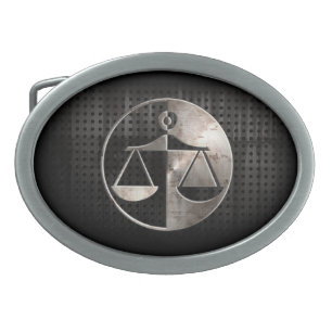 Rugged Justice Scales Oval Belt Buckle