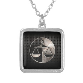 Rugged Justice Scales Silver Plated Necklace by TradeWare at Zazzle