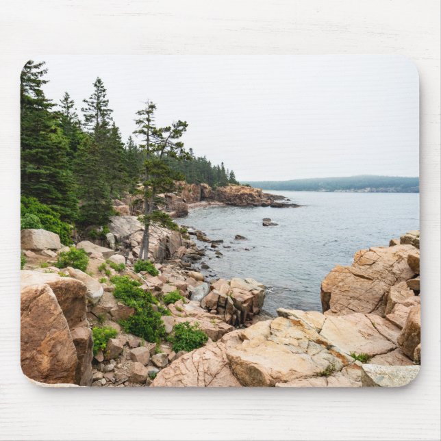 Rugged Maine coast in Acadia National Park Mouse Pad (Front)
