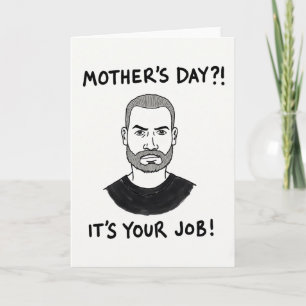 Rugged Man Mothers Day Art Card