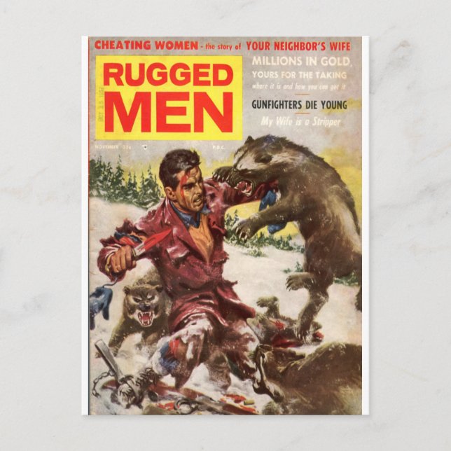 rugged men 1 postcard (Front)
