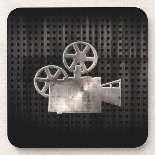 Rugged Movie Camera Drink Coaster (Front)