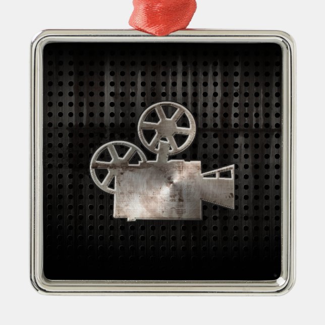Rugged Movie Camera Metal Ornament (Front)