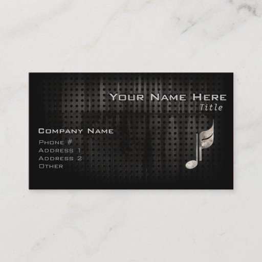 Customizable Rugged Music Note Business Cards