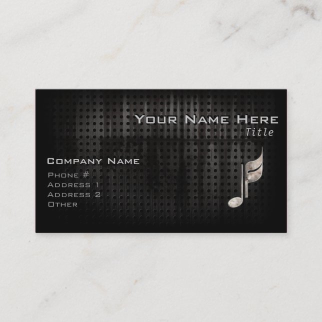 Rugged Music Note Business Card (Front)