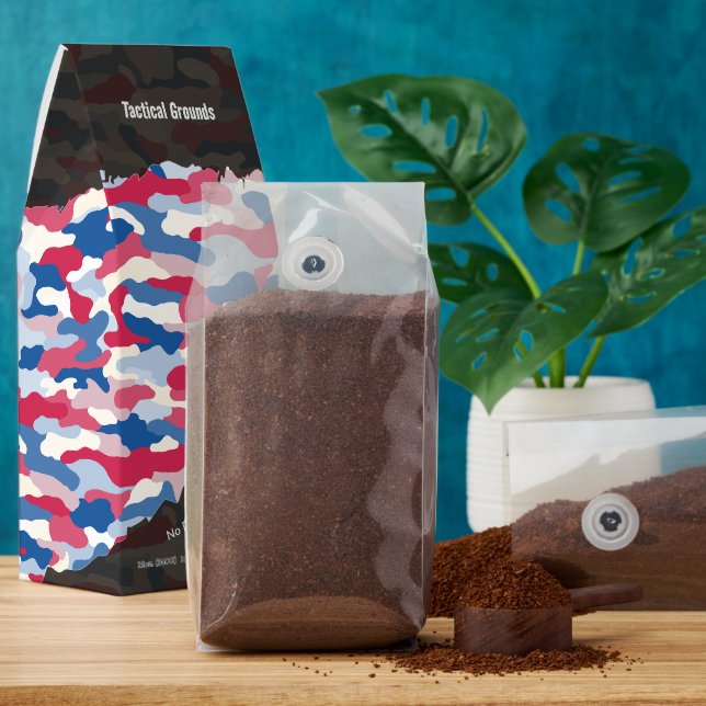 Rugged Patriotic Camo Custom Label & Message Roasted Coffee (Ground)