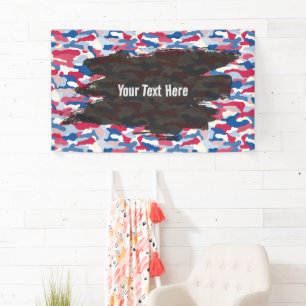 Rugged Patriotic Camouflage Personalized Banner