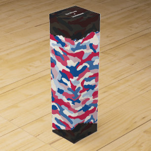 Rugged Patriotic Camouflage Personalized Wine Box