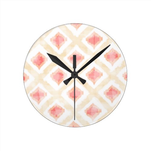 Rugged Pattern in Warm Round Clock