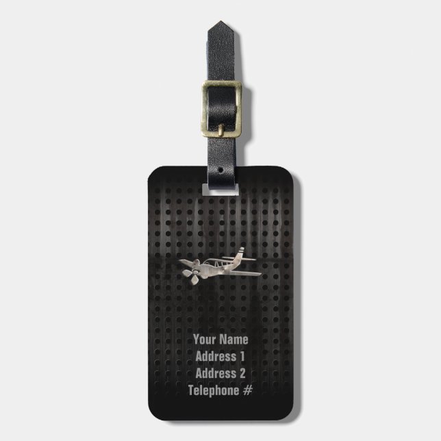 Rugged Plane Luggage Tag (Front Vertical)