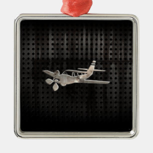Rugged Plane Metal Ornament