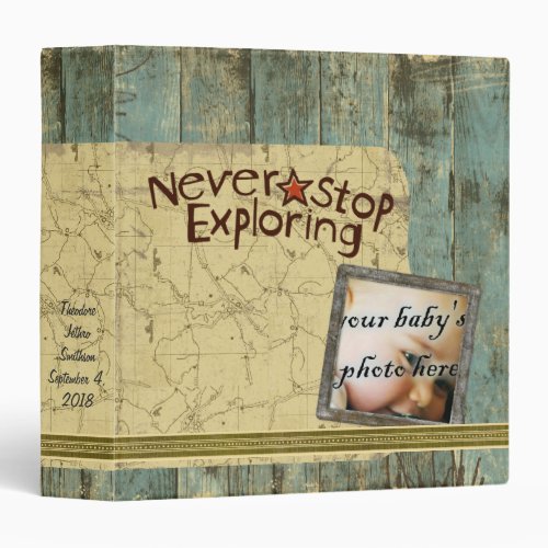 Rugged Planks Map Scrapbook Photo Album Binder