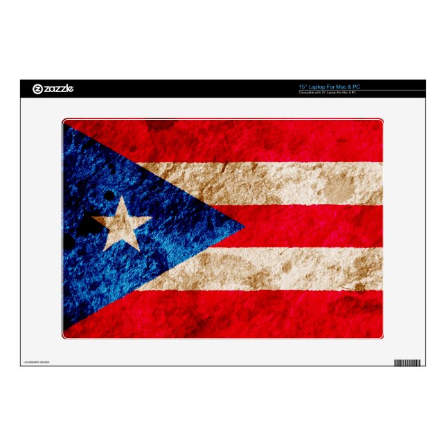 Rugged Puerto Rican Flag Skins For 15" Laptops (Product)