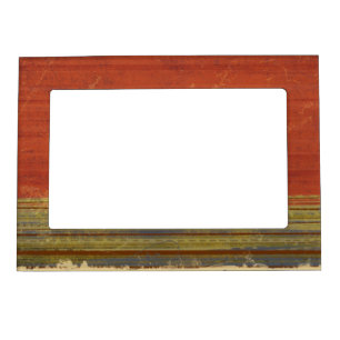 Rugged Red Green Stripes 5x7 Magnetic Frame