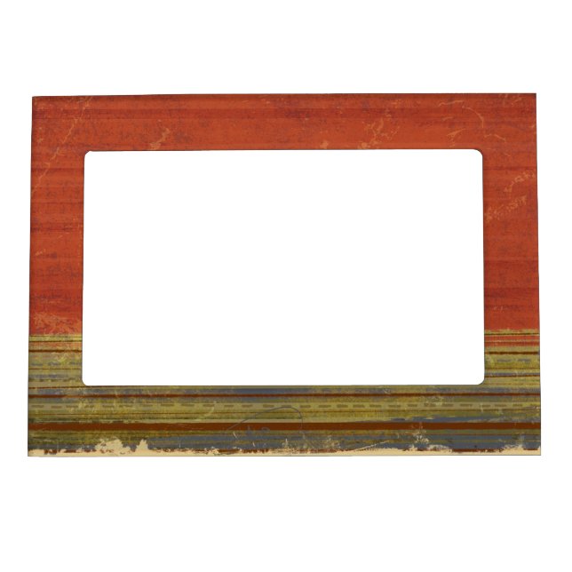 Rugged Red Green Stripes 5x7 Magnetic Frame (Front)