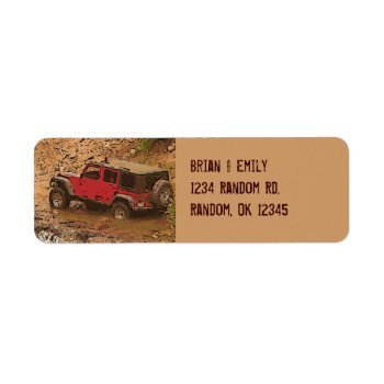 Rugged Red Muddy Jeep Wrangler Custom Labels by ArtisticAttitude at Zazzle