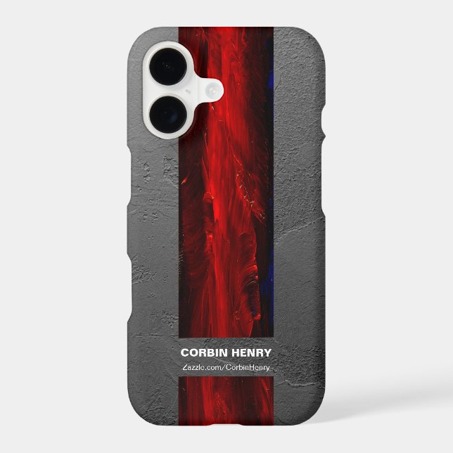 Rugged Red Name Abstract Texture Case-Mate iPhone Case (Back)