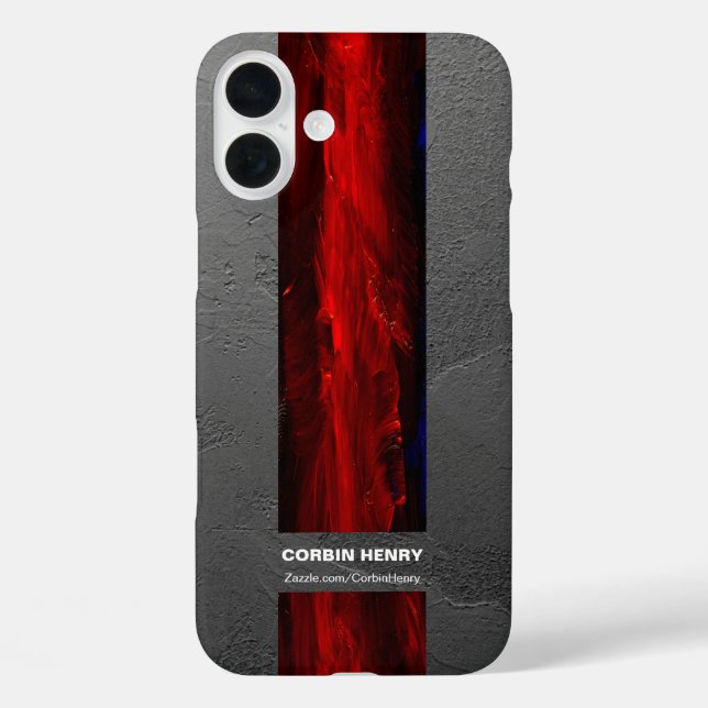 Rugged Red Name Abstract Texture Case-Mate iPhone Case (Back)