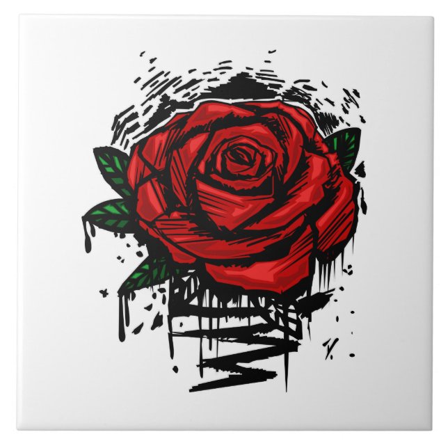 Rugged Rose Ceramic Tile (Front)