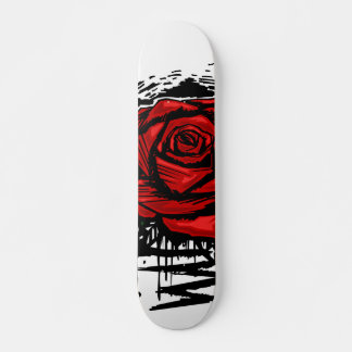Rugged Rose Graffiti Art – Red Urban Flower Skateboard