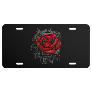 Rugged Rose License Plate