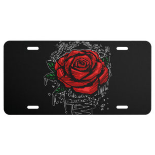 Rugged Rose License Plate