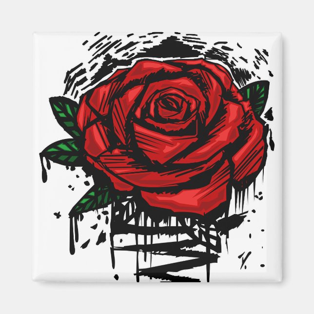 Rugged Rose Magnet (Front)