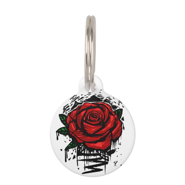 Rugged Rose Pet ID Tag (Front)
