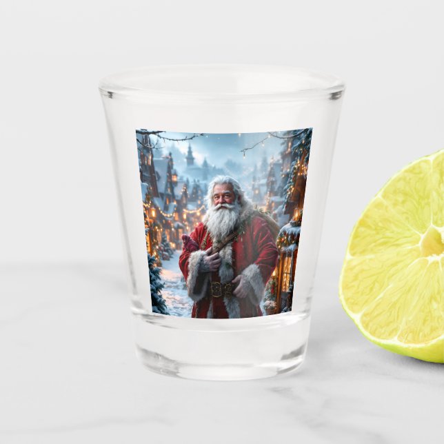 Rugged Santa Shot Glass (Front)