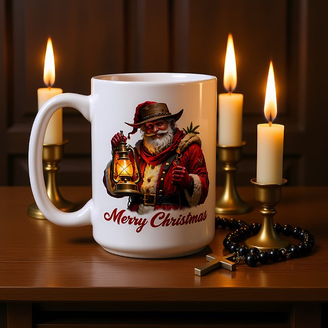 Rugged Santa's Christmas Lantern Coffee Mug (Creator Uploaded)