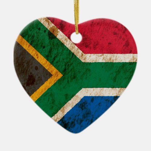 Rugged South African Flag Ceramic Ornament