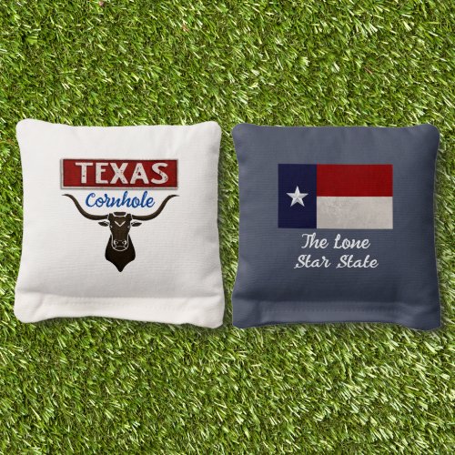 Rugged Texas Longhorn  Flag The Lone Star State Cornhole Bags