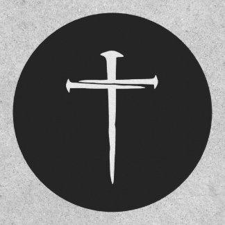 Rugged Three Nails White Cross Christian Patch