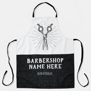 Rugged Trendy Modern Barber Scissors Barbershop Ap Apron