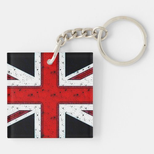 Rugged Union Jack Keychain