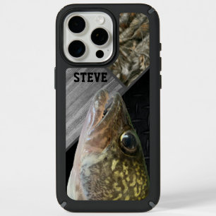 Rugged Walleye Fishing Camo Name Men's Cool iPhone 15 Pro Max Case
