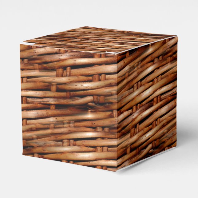 Rugged Wicker Basket Look Favor Boxes (Front Side)