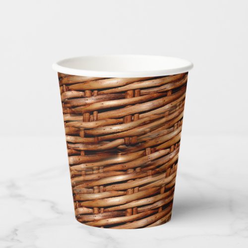 Rugged Wicker Basket Look Paper Cups