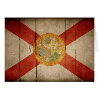 Rugged Wood Florida Flag Cards