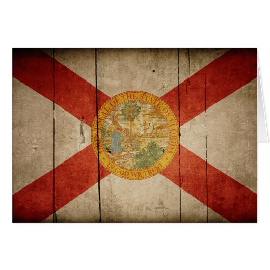 Rugged Wood Florida Flag Cards (Front Horizontal)
