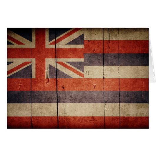 Rugged Wood Hawaii Flag Cards (Front Horizontal)