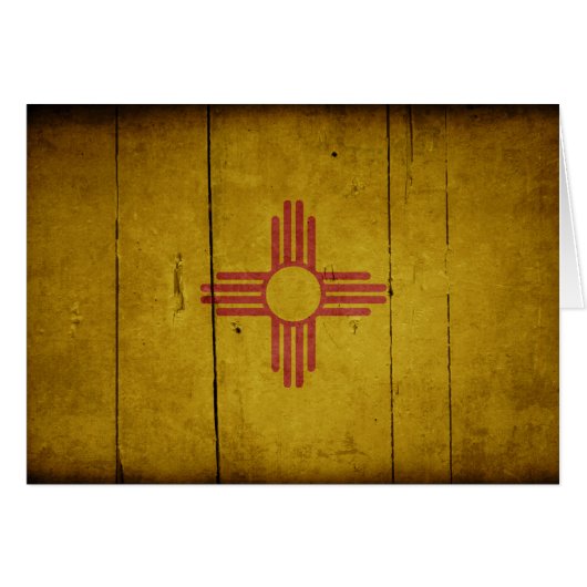 Rugged Wood New Mexico Flag (Front Horizontal)