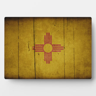 Rugged Wood New Mexico Flag Plaque
