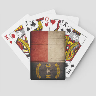 Rugged Wood North Carolina Flag Poker Cards
