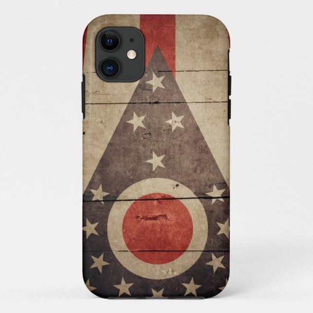Rugged Wood Ohio Flag Case-Mate iPhone Case (Back)